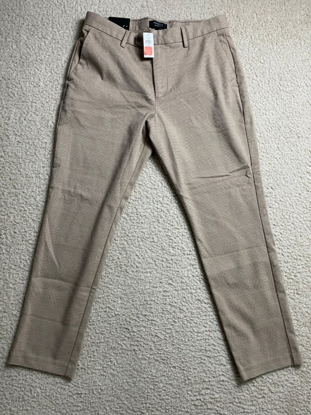 Banana Republic Grayson Slim-Tapered Plaid Pants Khaki Brown Men's 31x30 NWT